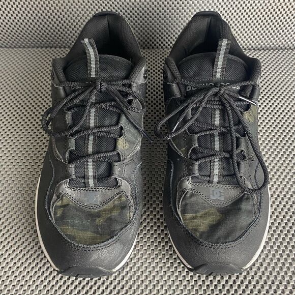 DC Kalis Lite SE Shoes Mens Size 13 Black Camouflage Leather Low Top Lace Up - Picture 1 of 14
